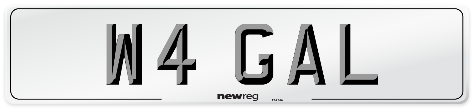W4 GAL Number Plate from New Reg